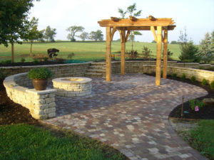 Outdoor Patio Landscaping with Shade Structure