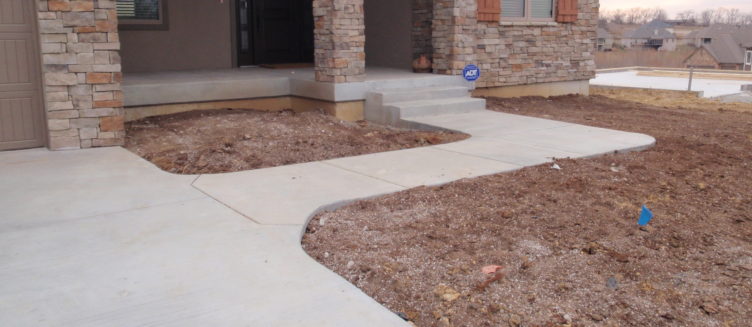 new construction walkway | concrete patio kansas